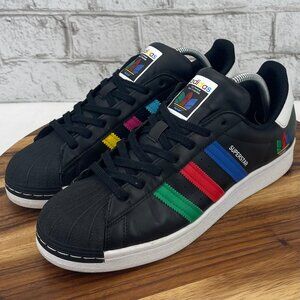 Adidas Superstar Trifoil Inclusivity FU9520 Mens 8.5 Black Shell Toe Shoes